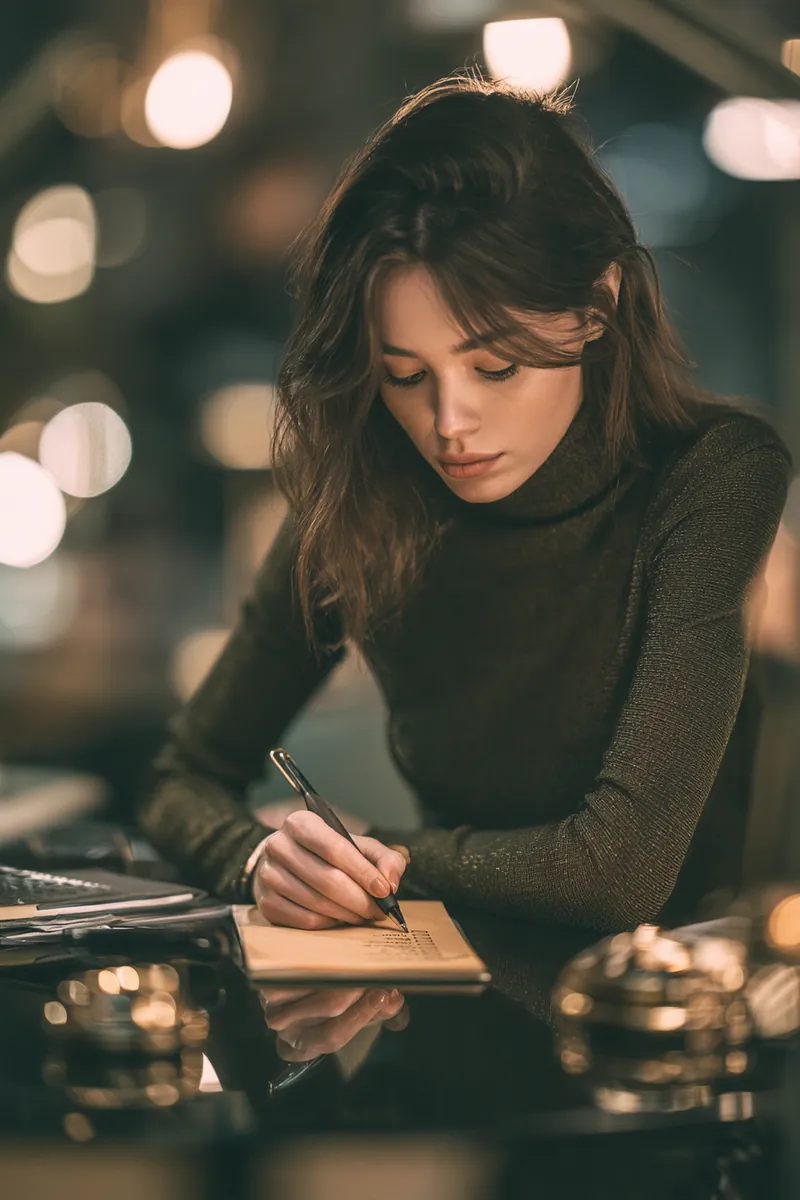 Woman crossing paid balances off a debt payoff checklist