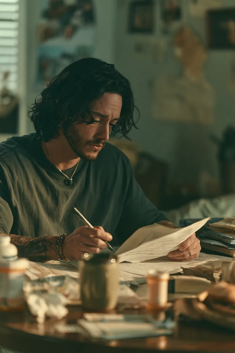 Man reviewing medical expense paperwork before a financing request